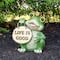 9" Green Life is Good Frog Outdoor Garden Statue